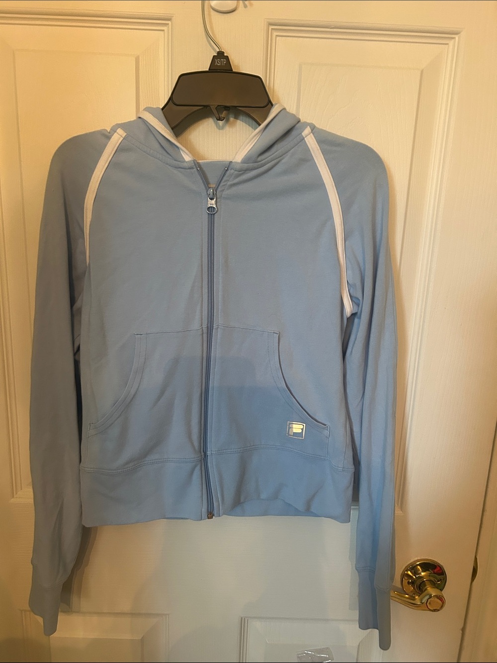 Fila Light Blue Full-Zip Hoodie with White Trim